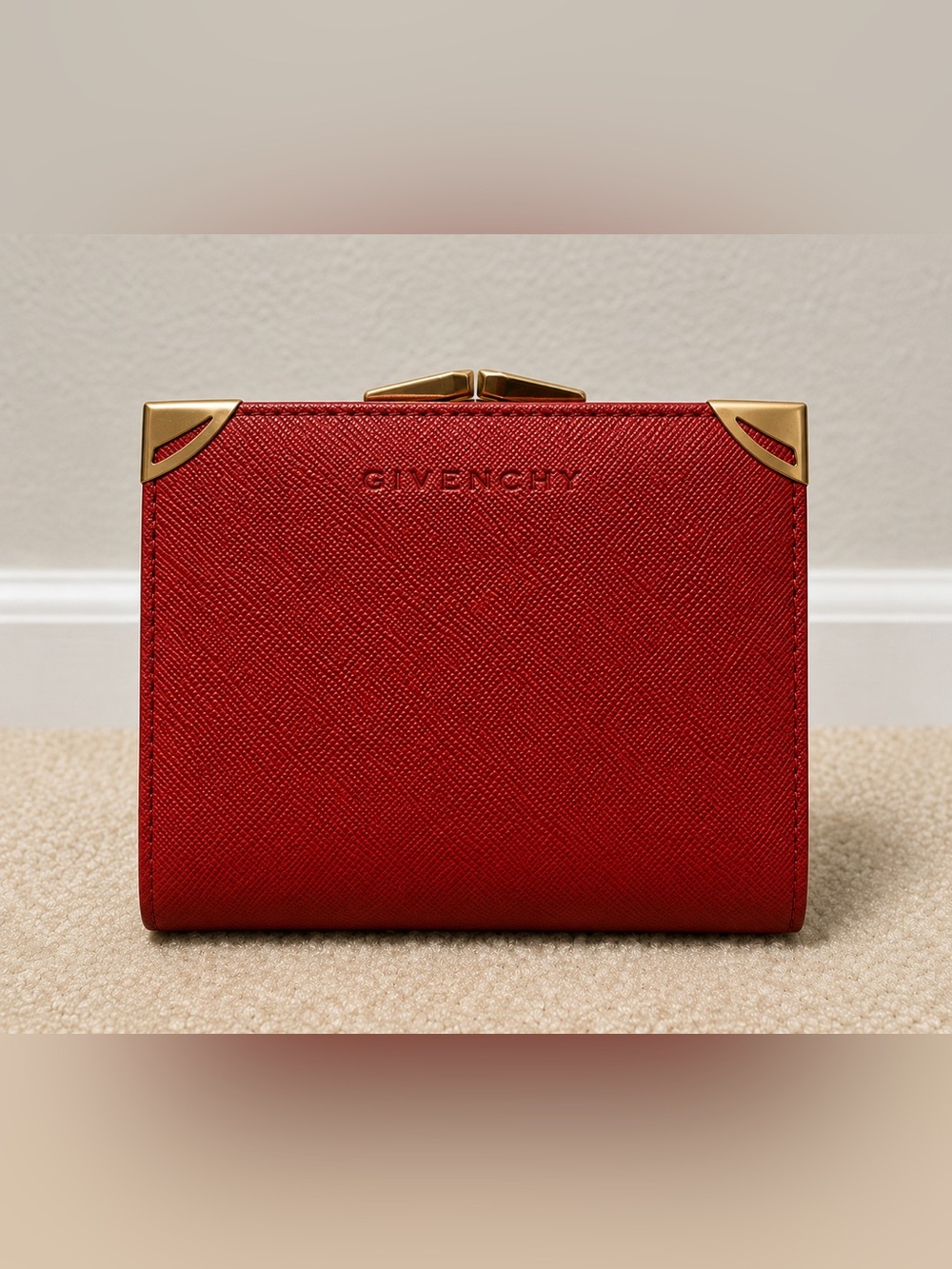 RED GIVENCHY KISS LOCK WALLET - Picture 1 of 16